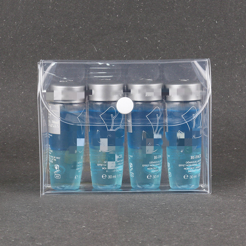 Transparent Waterproof Cosmetics Travel Kit Buttons